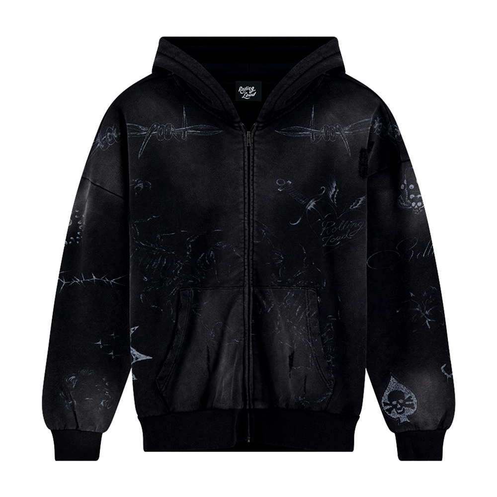 Rolling Loud Tattoo Zip Up Hoodie