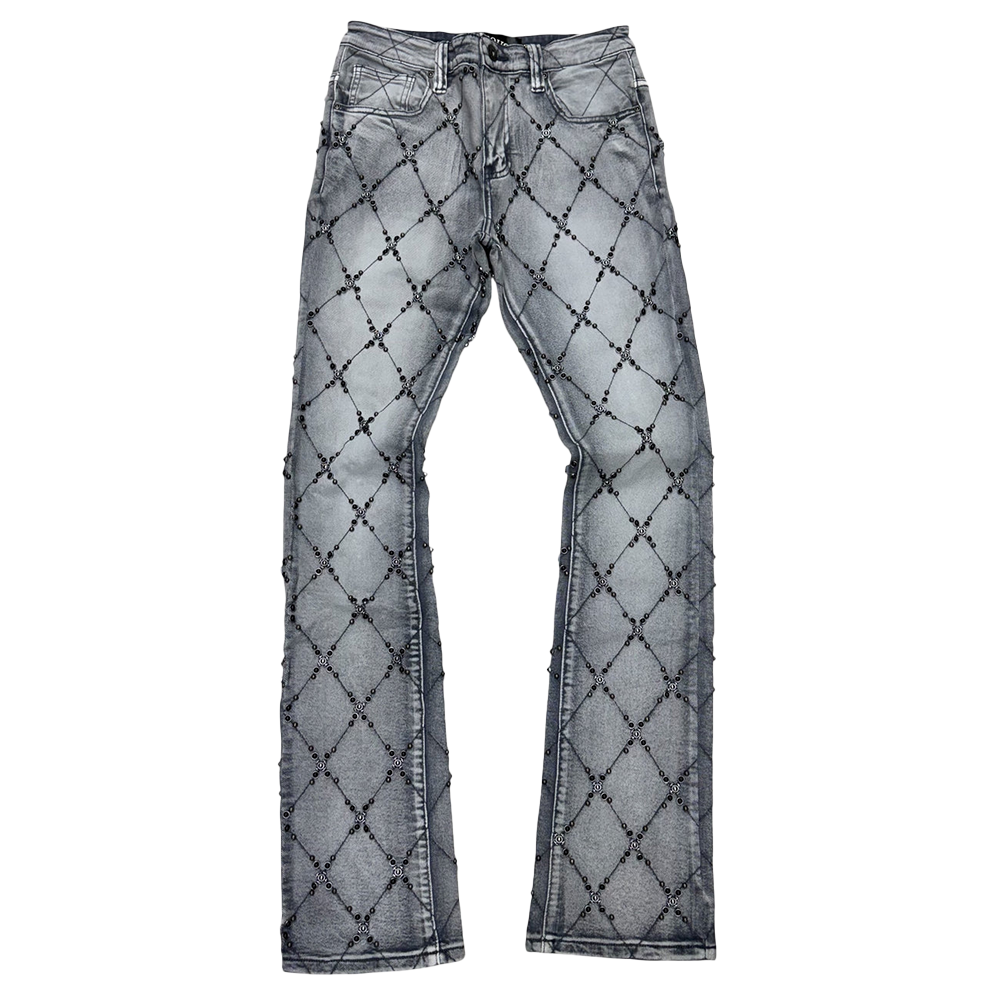 Denim Place Vicious Embellished Rinestone Flare Denim